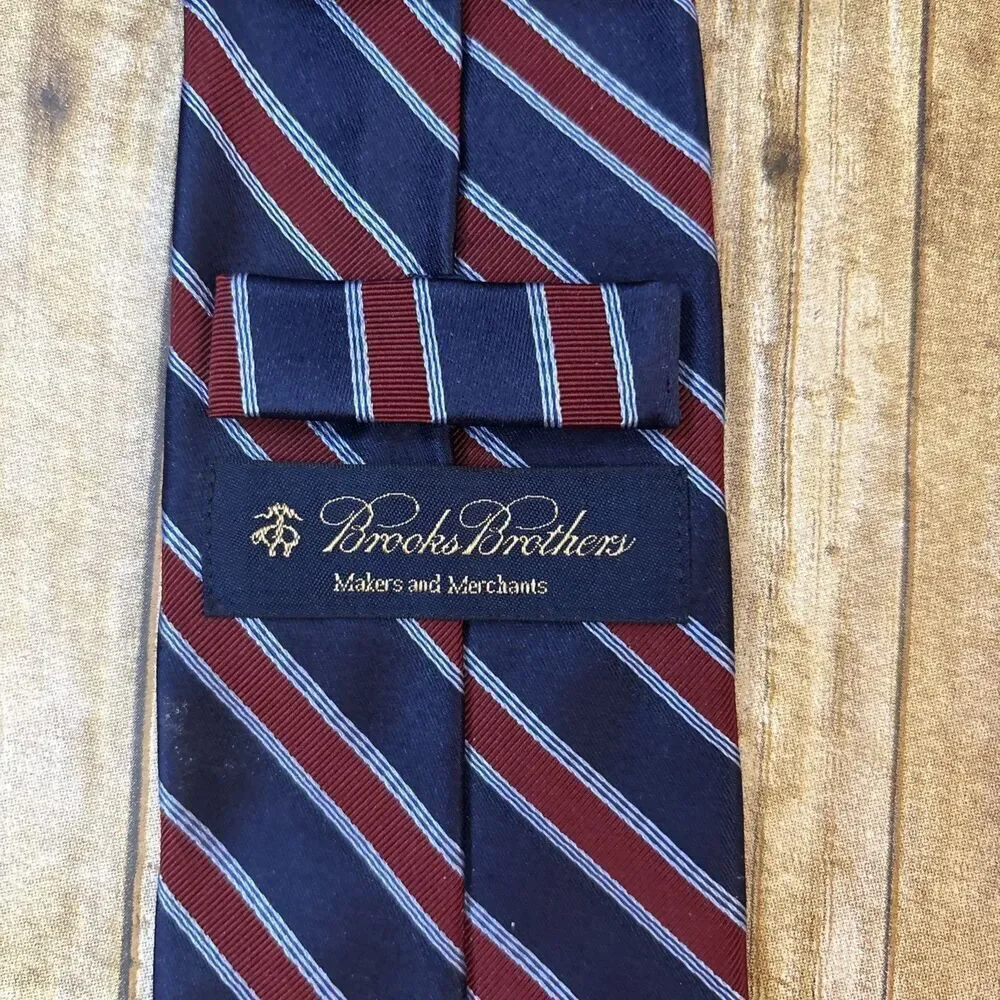 Brooks Brothers Tie Makers Merchants Repp Stripe Tie Regimental Silk